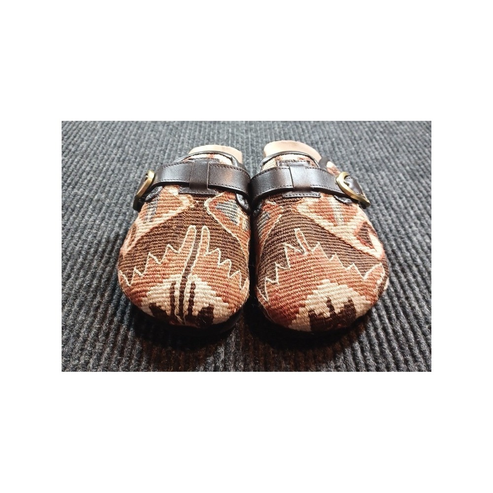 Res Ipsa Kilim Clogs Women Size 6 Brown Excellent Kilim Mules Buckle Strap